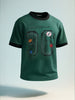 Men's Green Relaxed Fit Graphic Printed 240 GSM Sport Wear T-Shirt