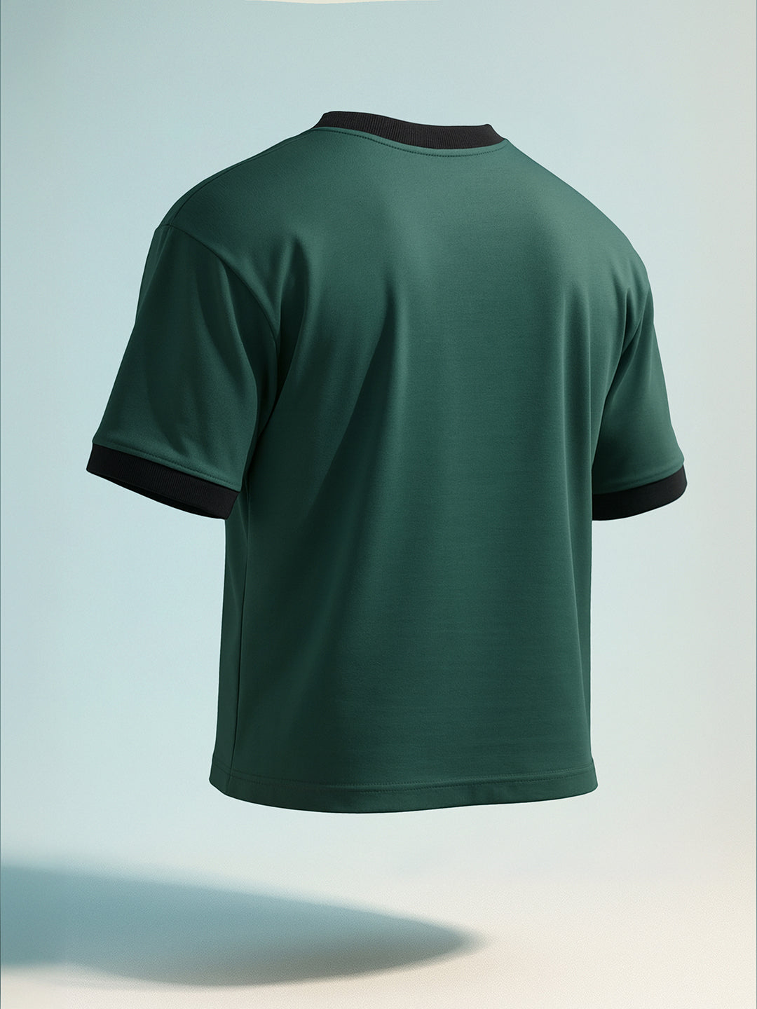 Men's Green Relaxed Fit Graphic Printed 240 GSM Sport Wear T-Shirt