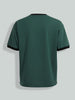 Men's Green Relaxed Fit Graphic Printed 240 GSM Sport Wear T-Shirt