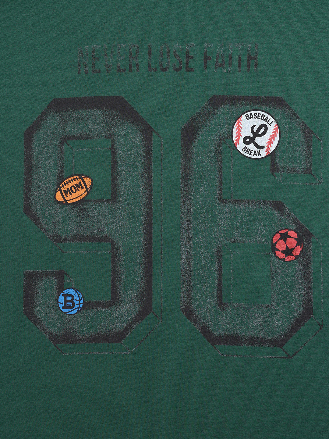 Men's Green Relaxed Fit Graphic Printed 240 GSM Sport Wear T-Shirt