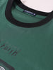 Men's Green Relaxed Fit Graphic Printed 240 GSM Sport Wear T-Shirt