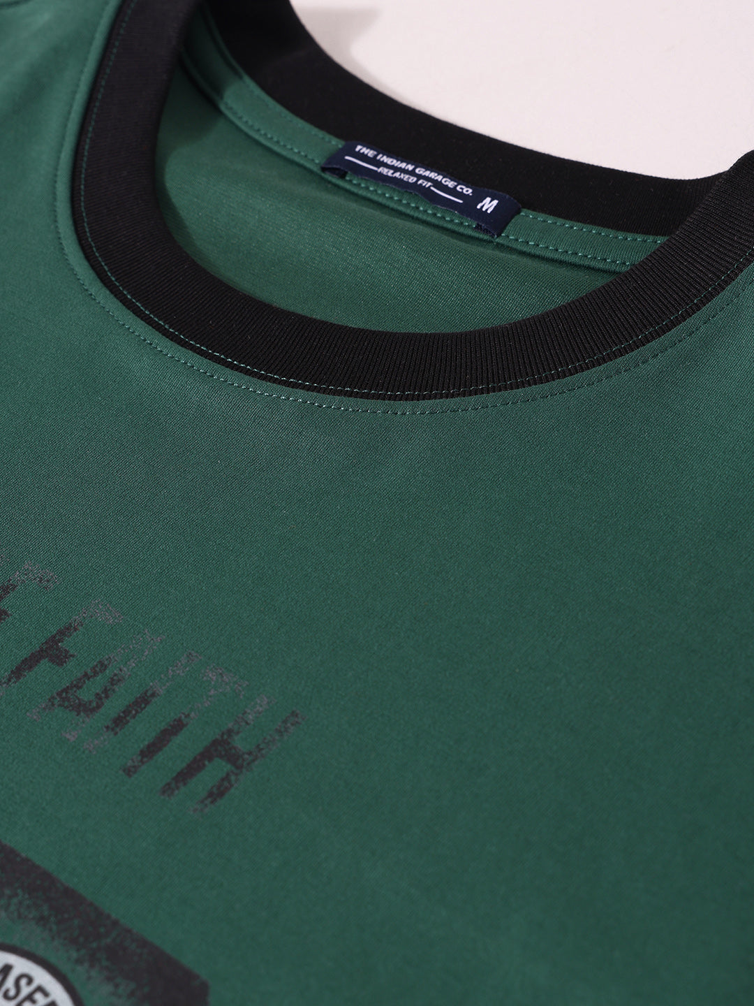 Men's Green Relaxed Fit Graphic Printed 240 GSM Sport Wear T-Shirt