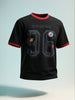 Men's Black Relaxed Fit Graphic Printed 240 GSM Sport Wear T-Shirt