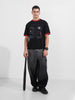 Men's Black Relaxed Fit Graphic Printed 240 GSM Sport Wear T-Shirt