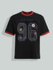 Men's Black Relaxed Fit Graphic Printed 240 GSM Sport Wear T-Shirt