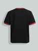 Men's Black Relaxed Fit Graphic Printed 240 GSM Sport Wear T-Shirt