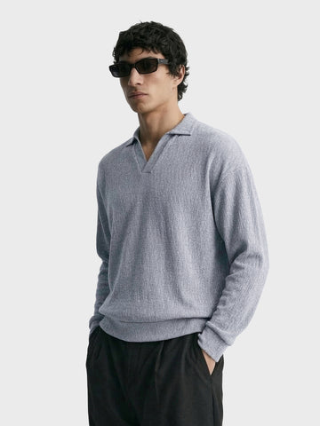 Men's Grey Oversized Fit Textured Casual T-Shirts