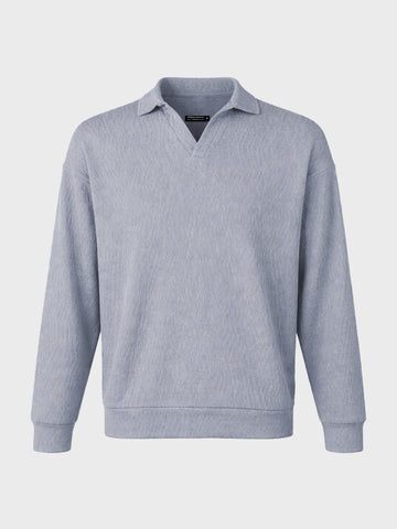 Men's Grey Oversized Fit Textured Casual T-Shirts
