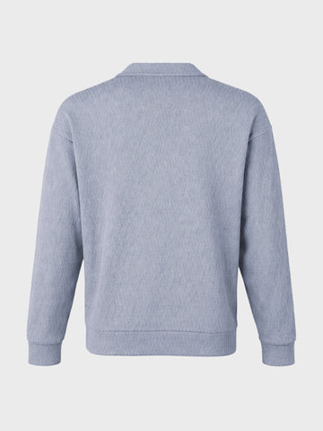 Men's Grey Oversized Fit Textured Casual T-Shirts