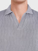 Men's Grey Oversized Fit Textured Casual T-Shirts