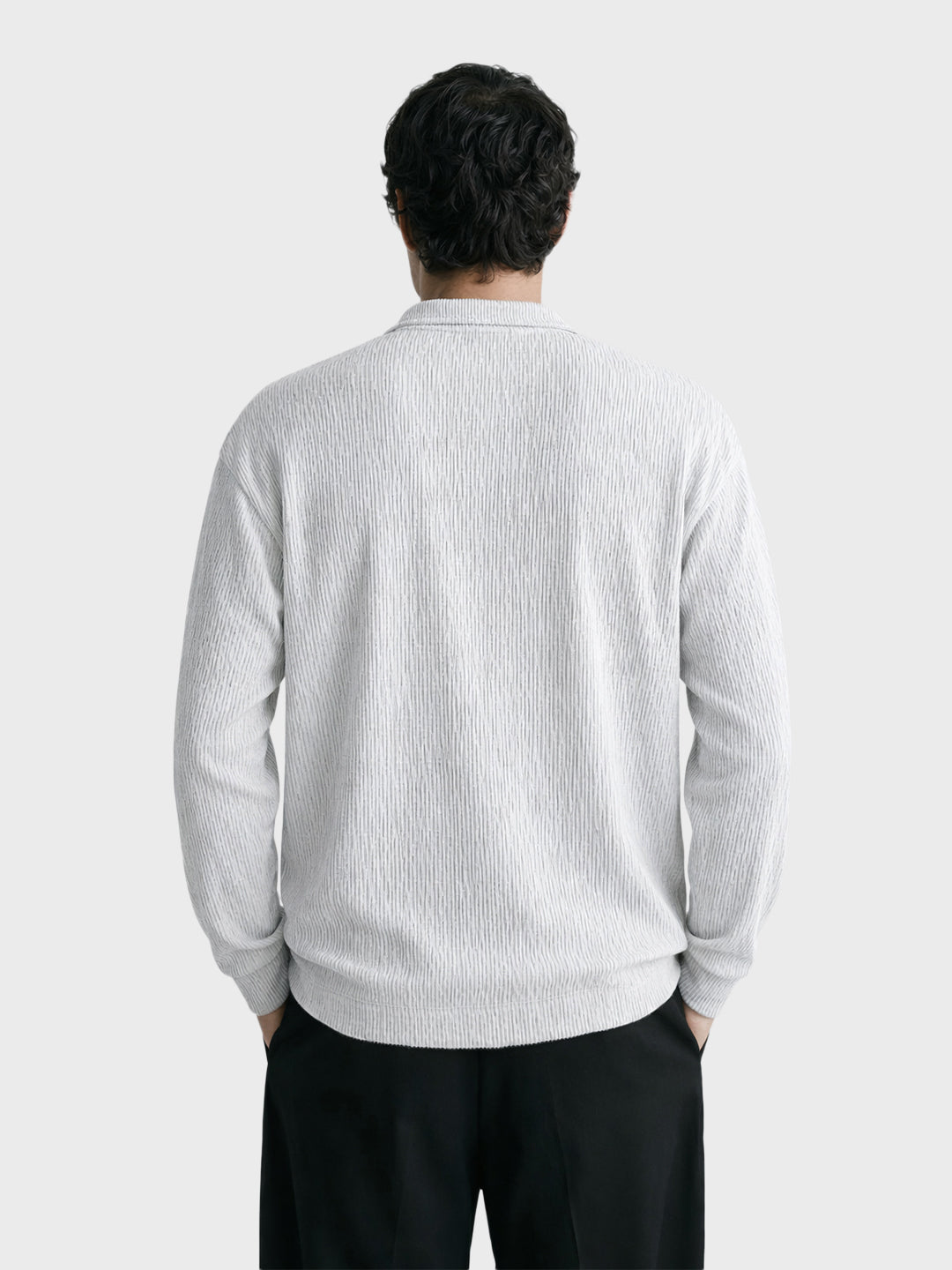 Men's White Oversized Fit Textured Casual T-Shirts