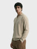 Men's Brown Oversized Fit Textured Casual T-Shirts