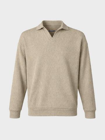 Men's Brown Oversized Fit Textured Casual T-Shirts