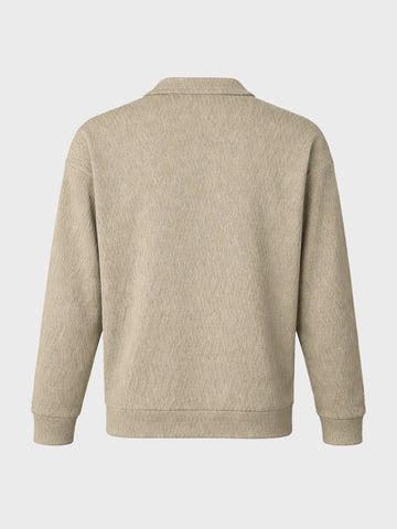 Men's Brown Oversized Fit Textured Casual T-Shirts