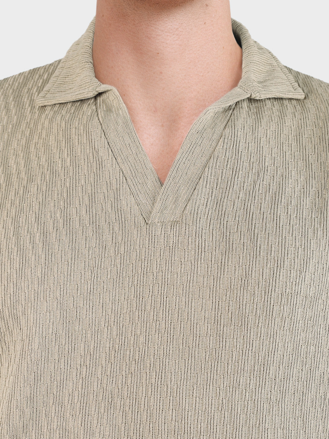 Men's Brown Oversized Fit Textured Casual T-Shirts