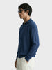 Men's Navy Blue Oversized Fit Textured Casual T-Shirts