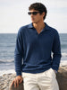 Men's Navy Blue Oversized Fit Textured Casual T-Shirts