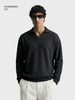 Men's Black Oversized Fit Textured Casual T-Shirts