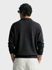 Men's Black Oversized Fit Textured Casual T-Shirts