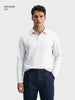 Men's White Relaxed Fit Textured Casual T-Shirts