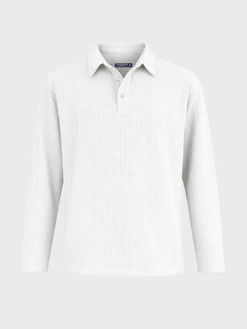 Men's White Relaxed Fit Textured Casual T-Shirts