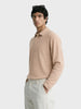 Men's Khaki Relaxed Fit Textured Casual T-Shirts