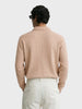 Men's Khaki Relaxed Fit Textured Casual T-Shirts