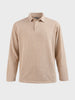 Men's Khaki Relaxed Fit Textured Casual T-Shirts