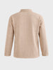 Men's Khaki Relaxed Fit Textured Casual T-Shirts