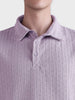 Men's Purple Relaxed Fit Textured Casual T-Shirts