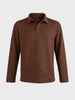 Men's Brown Relaxed Fit Textured Casual T-Shirts