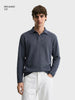 Men's Grey Relaxed Fit Textured Casual T-Shirts
