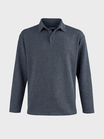 Men's Grey Relaxed Fit Textured Casual T-Shirts