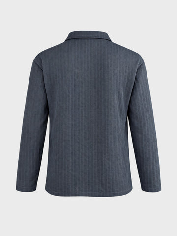 Men's Grey Relaxed Fit Textured Casual T-Shirts