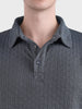 Men's Grey Relaxed Fit Textured Casual T-Shirts