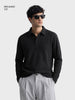 Men's Black Relaxed Fit Textured Casual T-Shirts