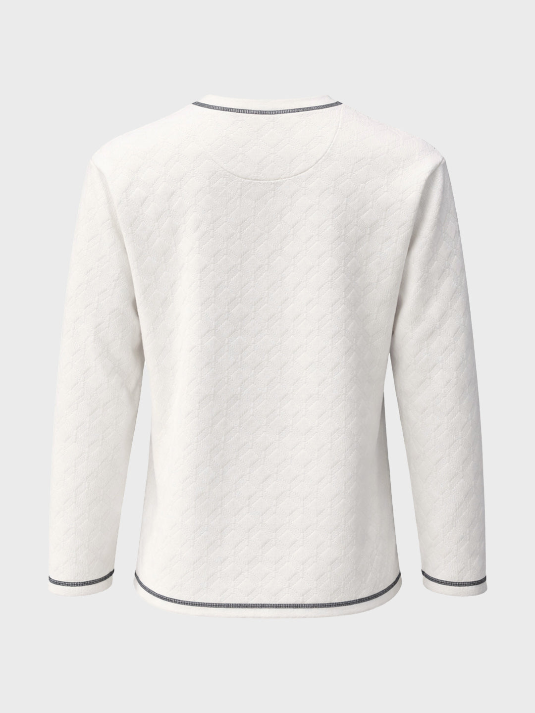 Men's White Relaxed Fit Textured Casual T-Shirts