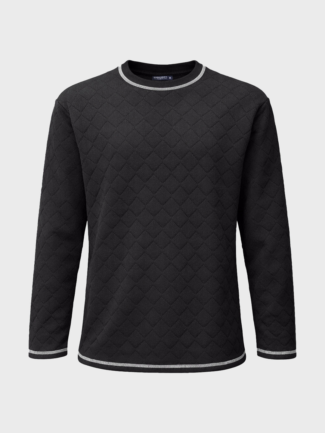Men's Black Relaxed Fit Textured Casual T-Shirts