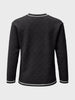 Men's Black Relaxed Fit Textured Casual T-Shirts