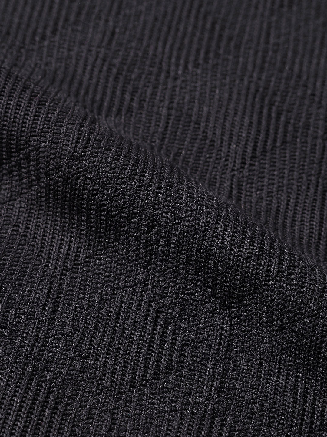 Men's Black Relaxed Fit Textured Casual T-Shirts