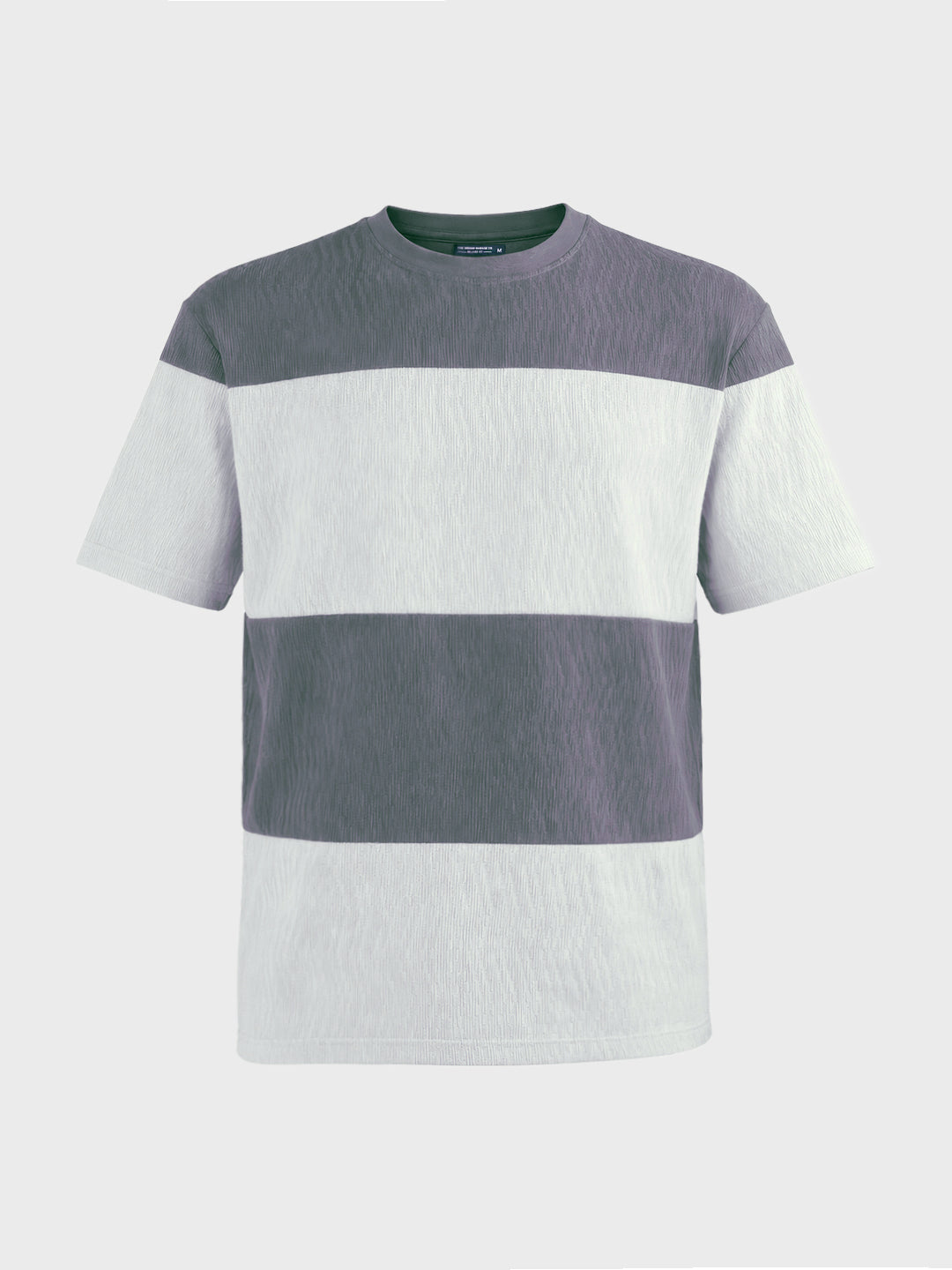 Men's Grey Relaxed Fit Textured Casual T-Shirts