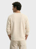 Men's Cream Relaxed Fit Textured Casual T-Shirts