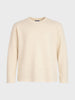 Men's Cream Relaxed Fit Textured Casual T-Shirts