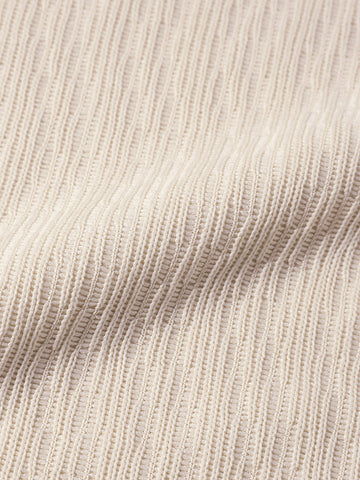 Men's Cream Relaxed Fit Textured Casual T-Shirts