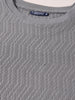 Men's Grey Relaxed Fit Textured Casual T-Shirts