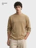 Men's Brown Relaxed Fit Textured Casual T-Shirts