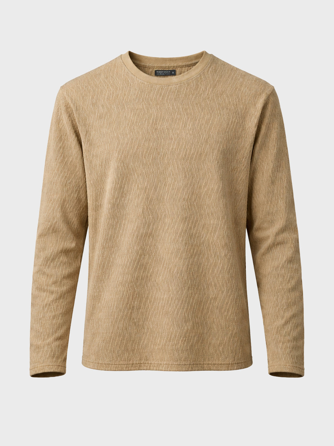 Men's Brown Relaxed Fit Textured Casual T-Shirts