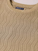 Men's Brown Relaxed Fit Textured Casual T-Shirts