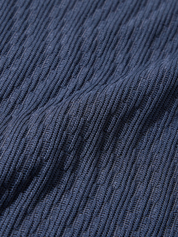Men's Navy Blue Relaxed Fit Textured Casual T-Shirts