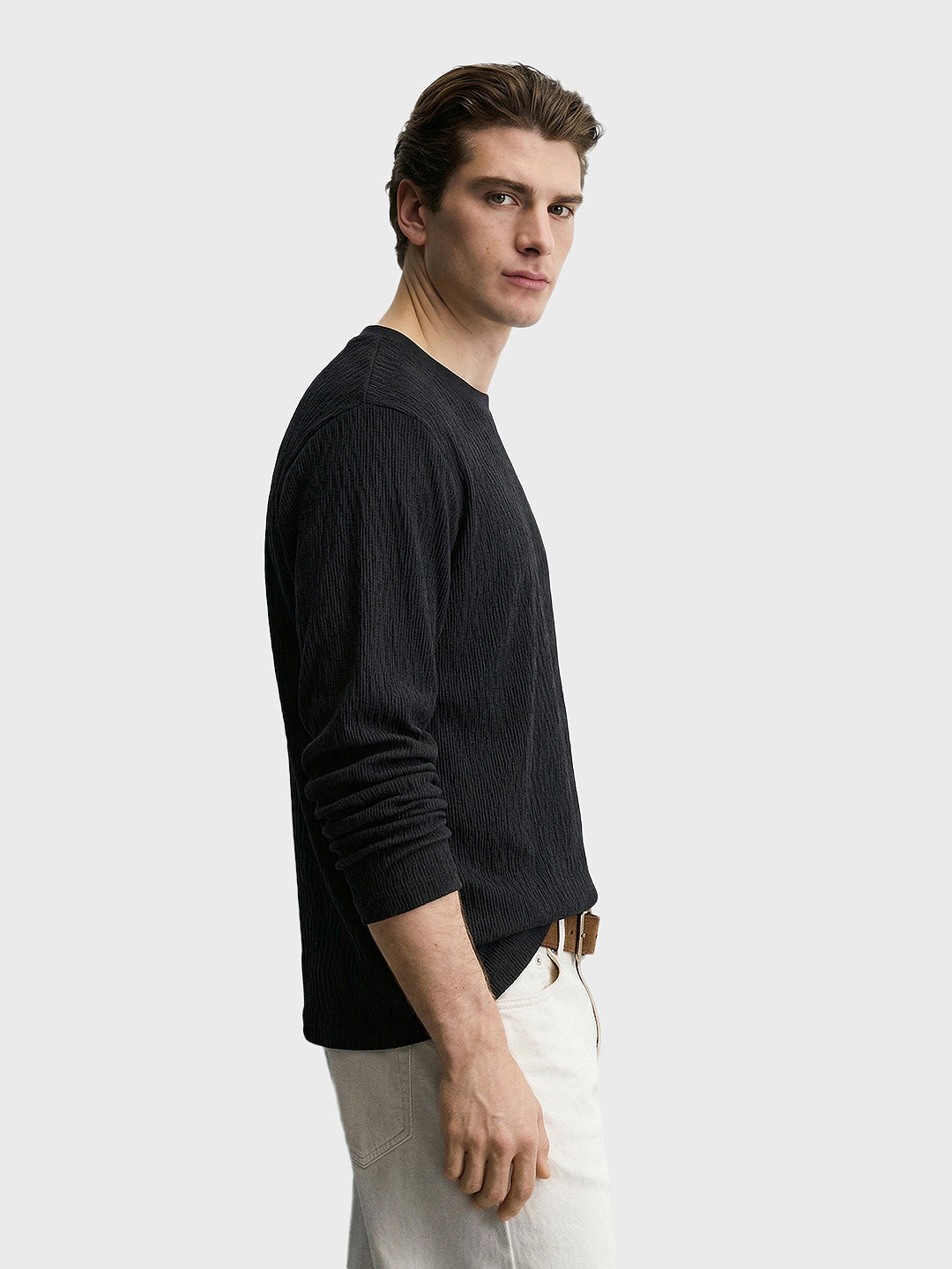 Men's Black Relaxed Fit Solid Casual T-Shirts